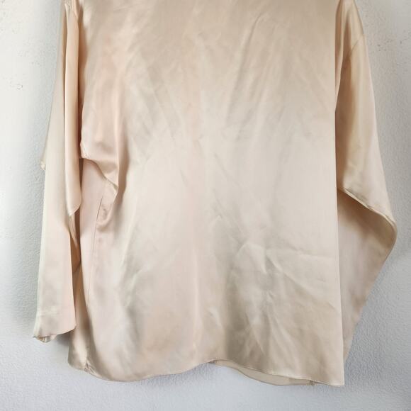 Vintage Ralph Lauren Silk Blouse in Cream Size 6 Long Sleeve Button Down - Picture 7 of 9